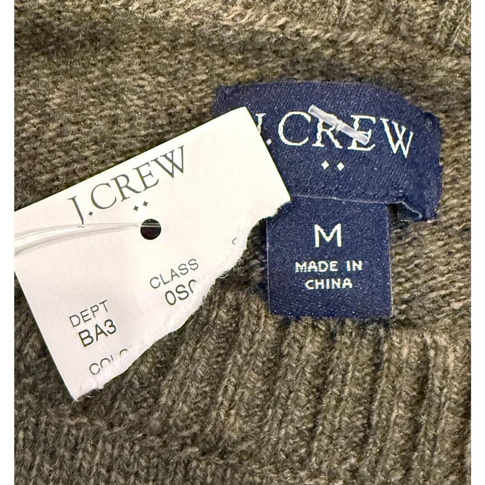 NEW J.CREW OLIVE GREEN SUPERSOFT LAMBSWOOL BLEND CREWNECK SWEATER AA027 SZ M